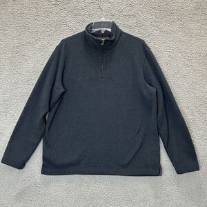 Eddie Bauer Sweater Mens Large Blue Quarter‎ Zip Pullover Hiking Outdoors Casual